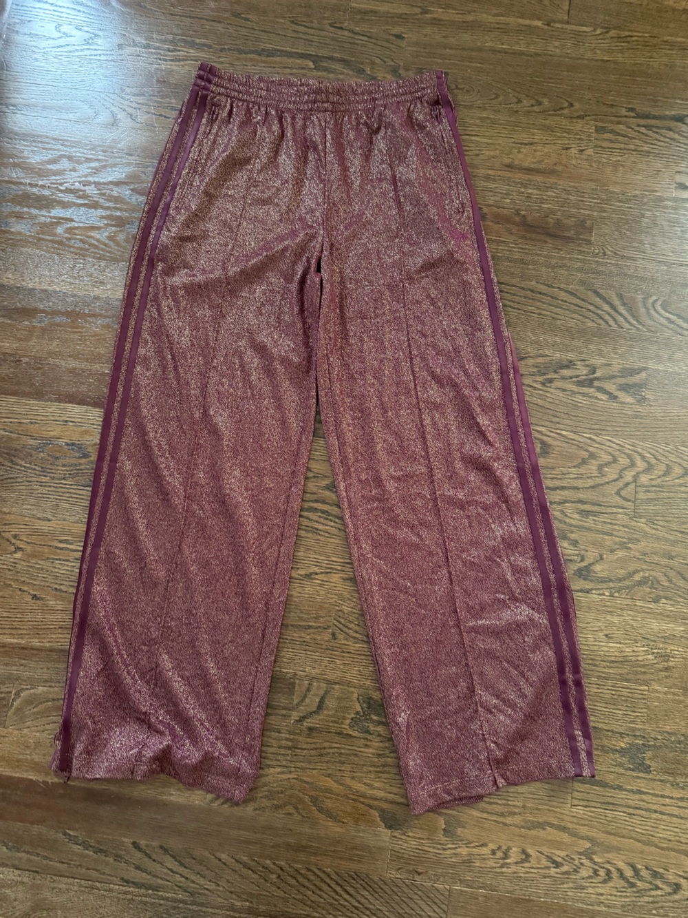 Adidas Lurex Firebird Glitter Track Pants  Maroon Gold Red Women’s Large
